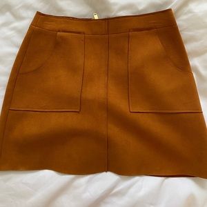 Suede mini skirt